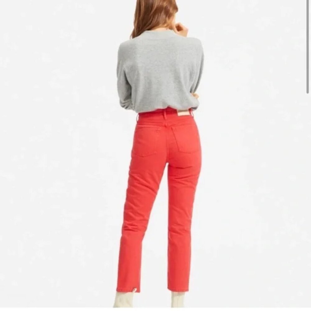 Everlane Cropped Cheeky Jean in Red